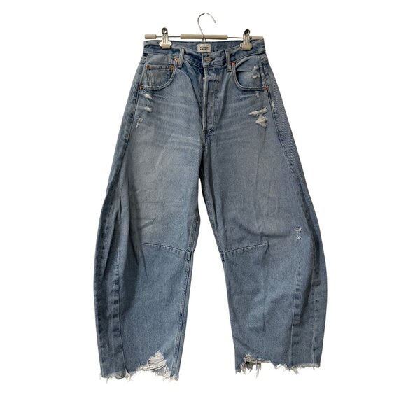 Citizens of Humanity Distressed Horseshoe Denim Baggy Jeans Womens Size 27 - Picture 3 of 8
